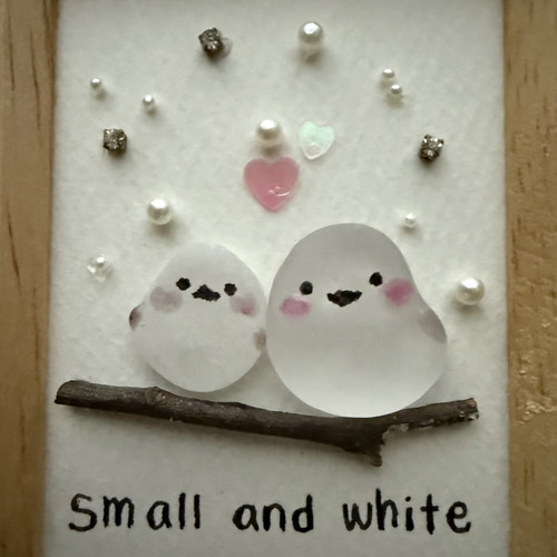 シーグラスアート　♡いつもありがとう♡　シマエナガ シーグラスアート ♡いつもありがとう♡ シマエナガ