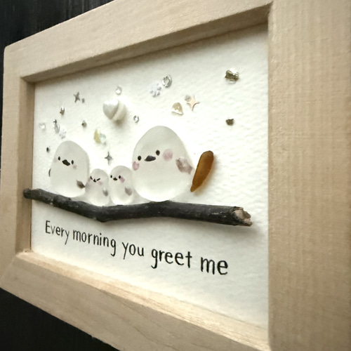 たこやきシマエナガ　。　シーグラスアート Amazon.co.jp: シーグラスアート 幸せのシマエナガ : おもちゃ