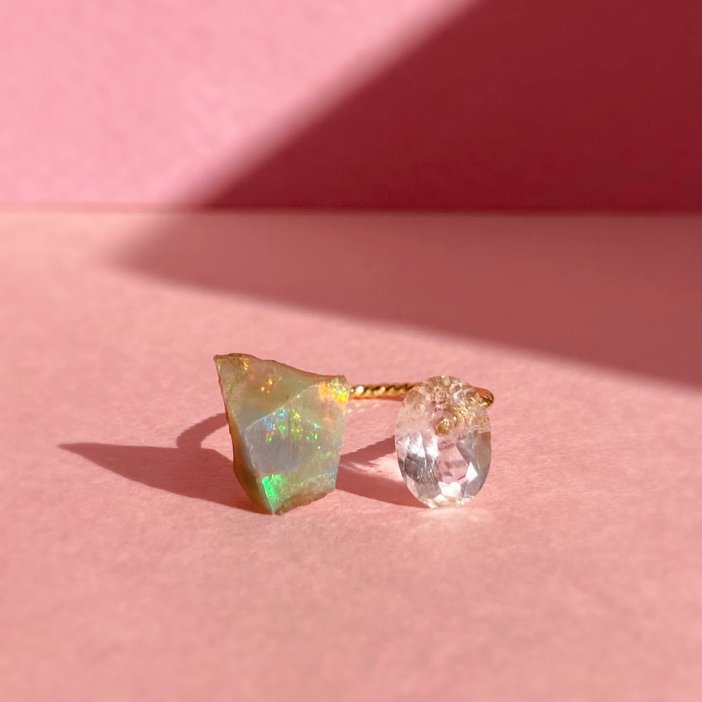 Prana love opal ✴︎エチオピアオパール✴︎クリスタル✴︎k14gf リング