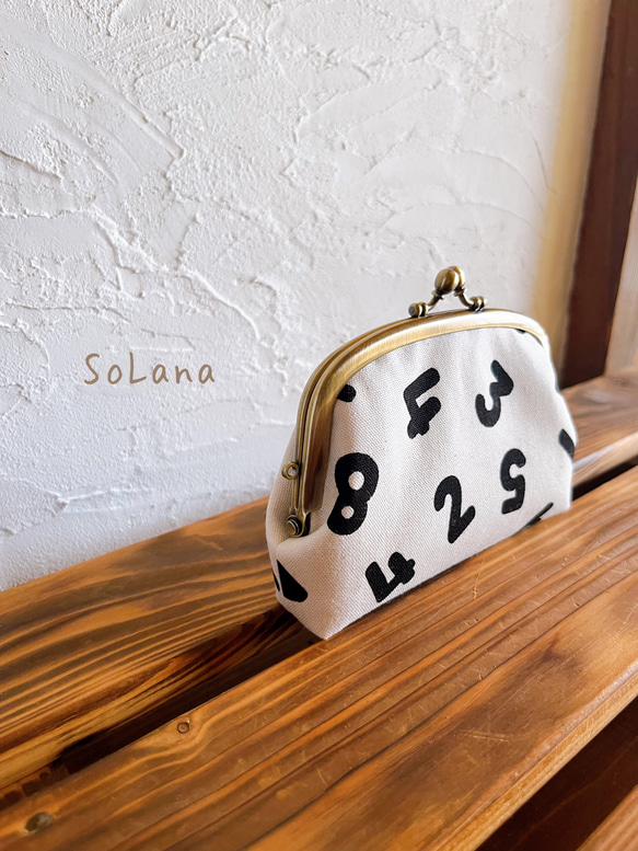 数字◇親子がま口財布◇オフホワイト 三つ折り財布 SoLana 通販