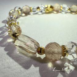 キラキラ 花火ルチル ピンク 水晶 10mm ブレスレット 天然石
