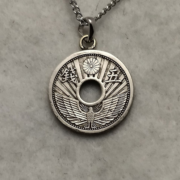 幸運の鷺 日本のコインネックレス ネックレス・ペンダント aotama 通販