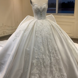 大人気チューブトップ フランスレース クラシカル高級サテン オフ