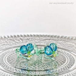 透明な露草リング/着色バージョン(ハンドメイドレジン樹脂指輪/クリア