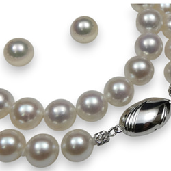 【極上】パール　真珠　黒真珠　ネックレス　イヤリング　シルバー 極上】アコヤ 黒真珠 パール ネックレス イヤリング 数珠 3点