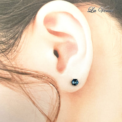 ✴︎つけっぱなしOK✴︎ 天然 ロンドンブルートパーズ 一粒ピアス 4mm 316 サージカルステンレス 両耳用 14枚目の画像