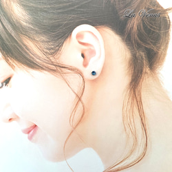 ✴︎つけっぱなしOK✴︎ 天然 ロンドンブルートパーズ 一粒ピアス 4mm 316 サージカルステンレス 両耳用 13枚目の画像
