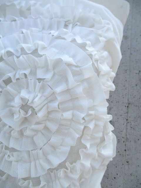 リネン麻100％ニット　七変化着回し可能　フリル　　ボレロ　マフラー　スヌード　ウエストベルト　ベスト　オフ白