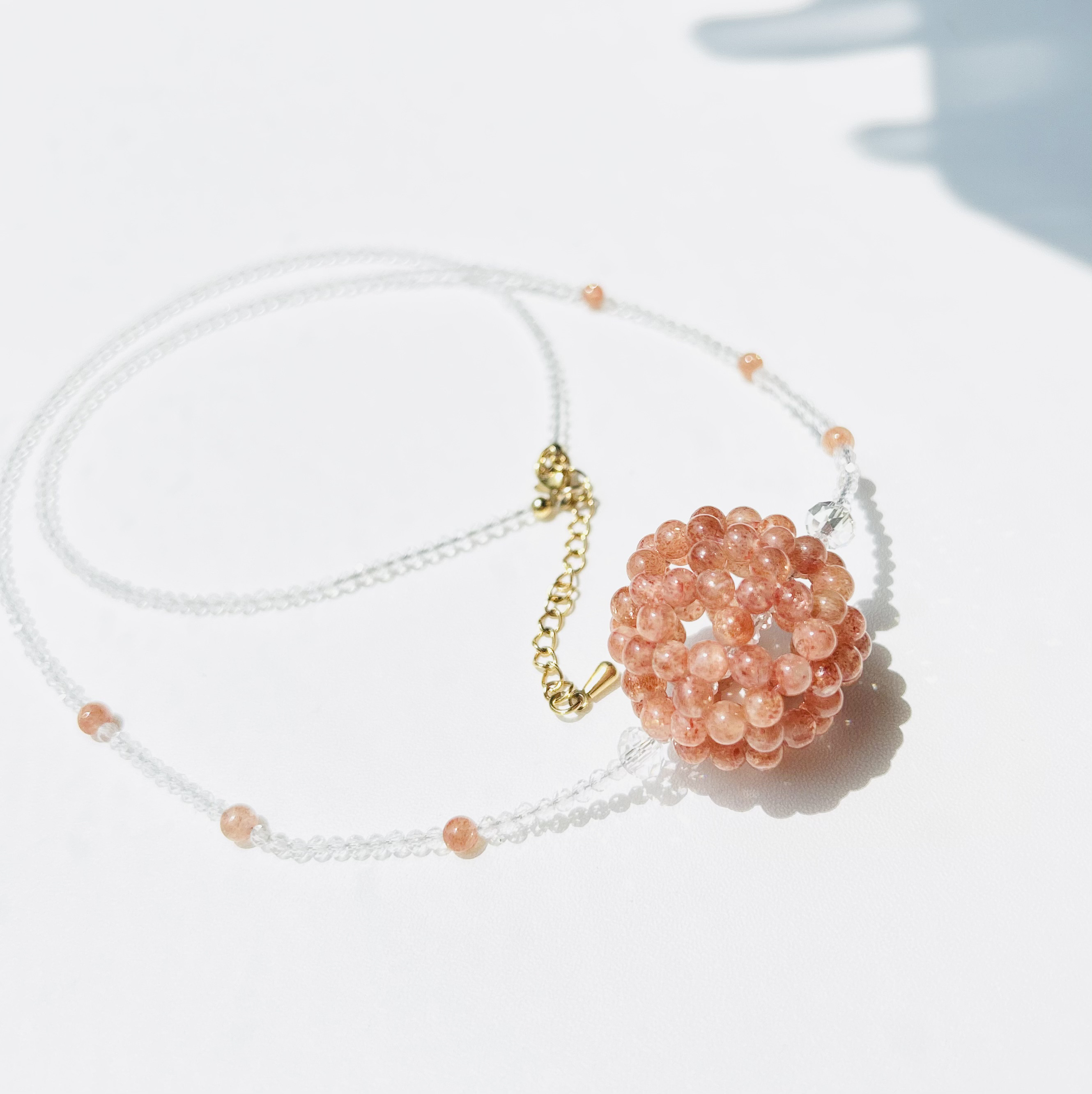 神聖幾何学フラーレン　サンストーンネックレス