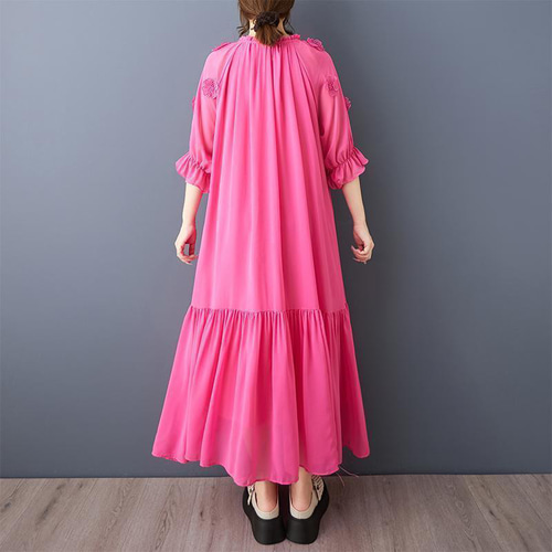 ❤️大きいサイズ❤️ロングワンピース レディース 春夏 新品 半袖