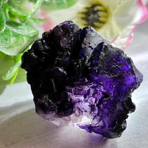 幾何学結晶✳︎ パープル フローライト 蛍石 ラフストーン 原石 天然石