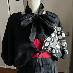 着物リメイク絞練り花に菊柄浴衣からキャミソールワンピース色