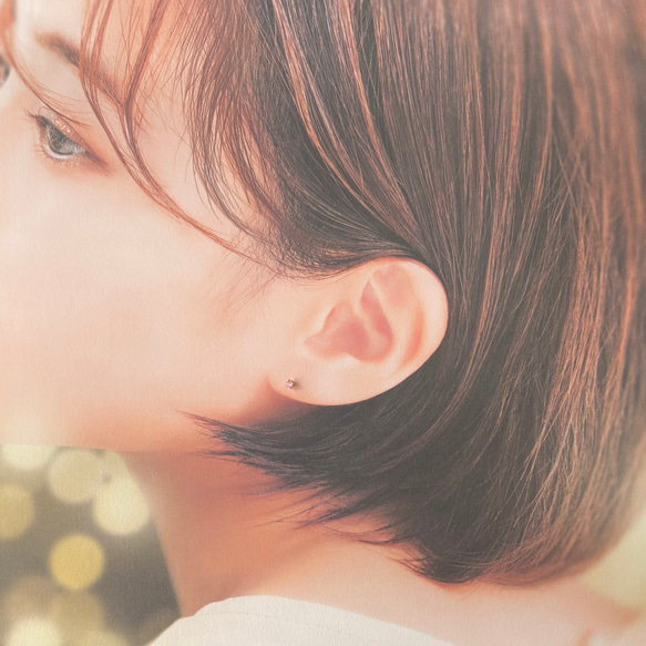 【つけっぱなし】 14kgf 2ミリ 超極小ピンクサファイアピアス 天然石ピアス 2枚目の画像