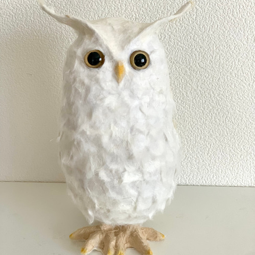 和紙の白ミミズク /White Owl その他置物 ホワイトキャッツ 通販