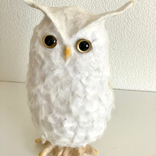 和紙の白ミミズク /White Owl その他置物 ホワイトキャッツ 通販