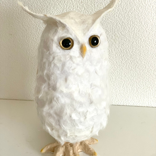和紙の白ミミズク /White Owl その他置物 ホワイトキャッツ 通販