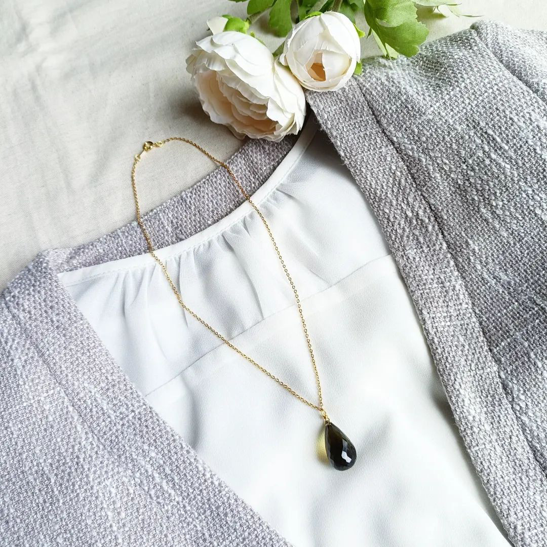 天然石雫ネックレス✨