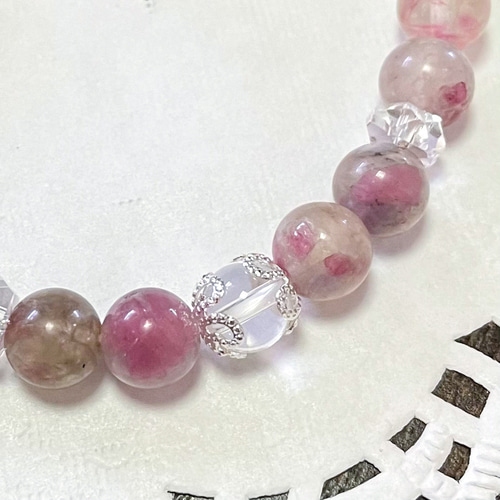 梅花トルマリン・水晶の天然石ブレスレット ブレスレット POM * POM