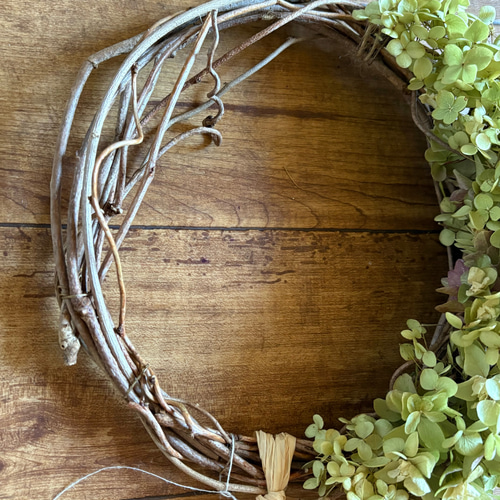 アジサイ ムーンリース 23×27cm ＊ 三日月リース 紫陽花