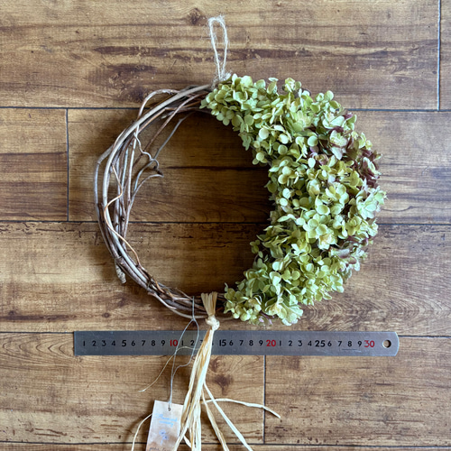 アジサイ ムーンリース 23×27cm ＊ 三日月リース 紫陽花 あじさい