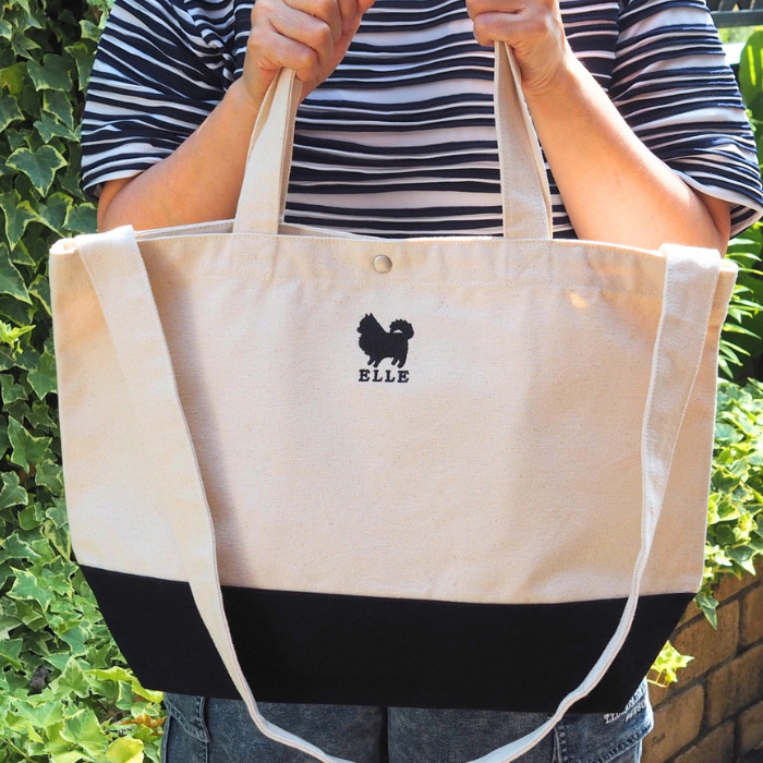 ドッグシルエット 2WAYトートバック 誕生日プレゼント 女友達 プレゼント 名入れ トートバッグ 名前入り