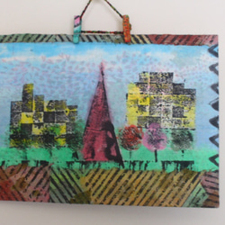 【美品】風景画　千切り絵作家　署名入り　高級額縁　大型絵画　高級和紙　30号 美品】風景画 千切り絵作家 署名入り 高級額縁 大型絵画 高級和紙 30