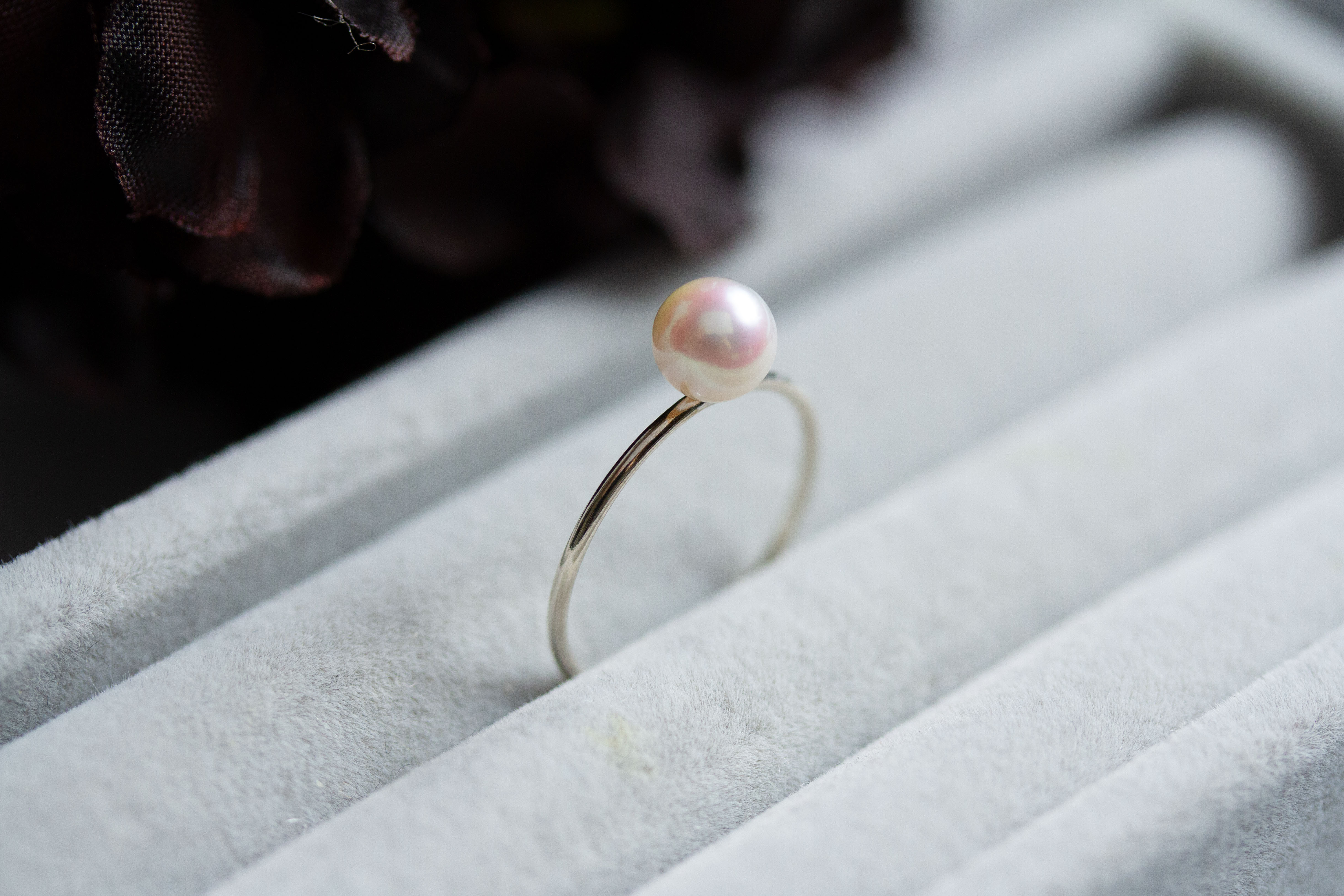 1673 あこや真珠 3-4mm テリすごく良い ベビーパールリング 受注発注品