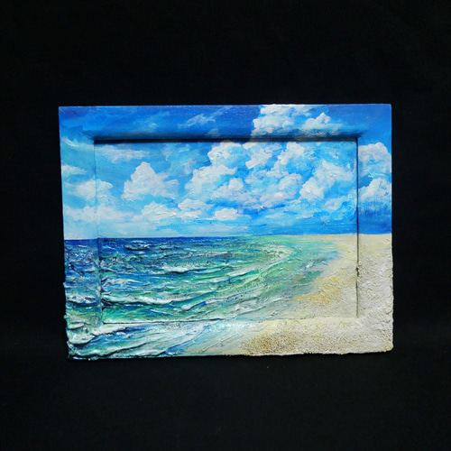 油絵 油彩 油彩画 絵 絵画 【砂浜の海】ミニ絵画 油絵 油彩 油彩画 絵 絵画 【砂浜の海】ミニ絵画 絵画 HR 通販