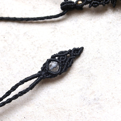 レインボームーンストーン天然石マクラメネックレスmac430エスニックエキゾチックな金属アレルギーフリーアクセサリー 6枚目の画像