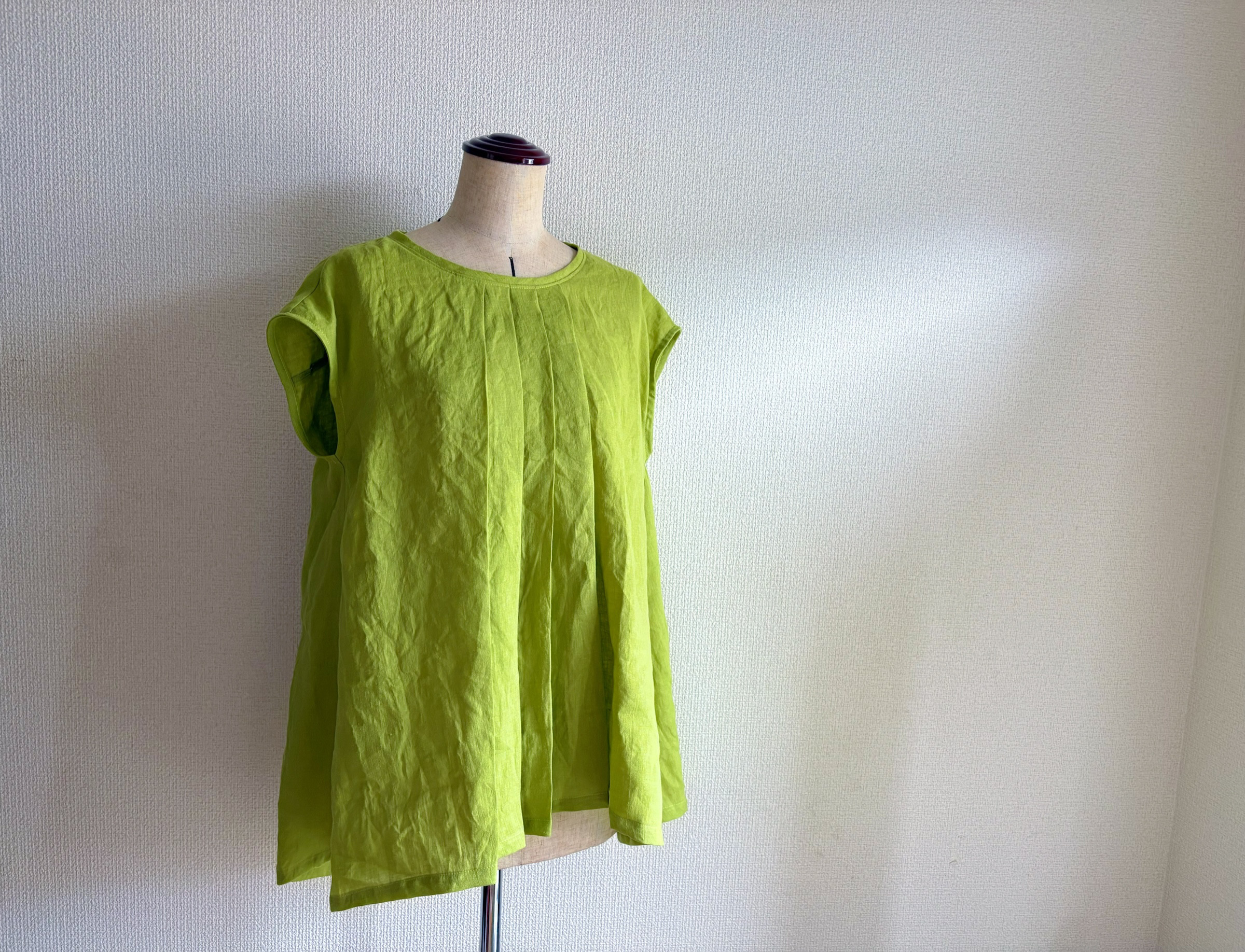 受注生産【ピスタチオのリネンチュニック・フレンチスリーブブラウス】