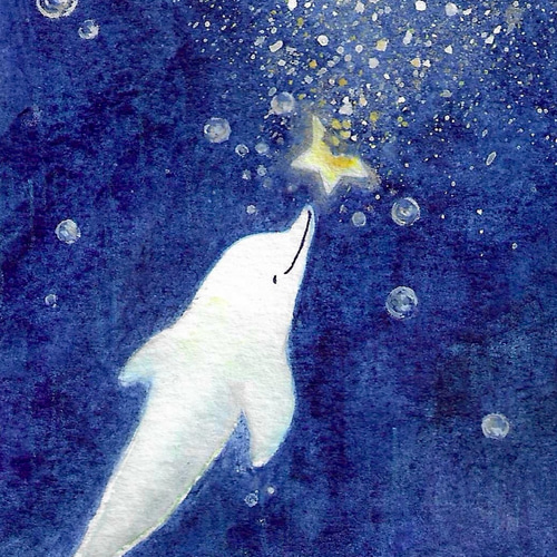絵画 flk041200 夜空の記憶の欠片【イルカ】 絵画 kuro 通販 19677737｜Creema(クリーマ)