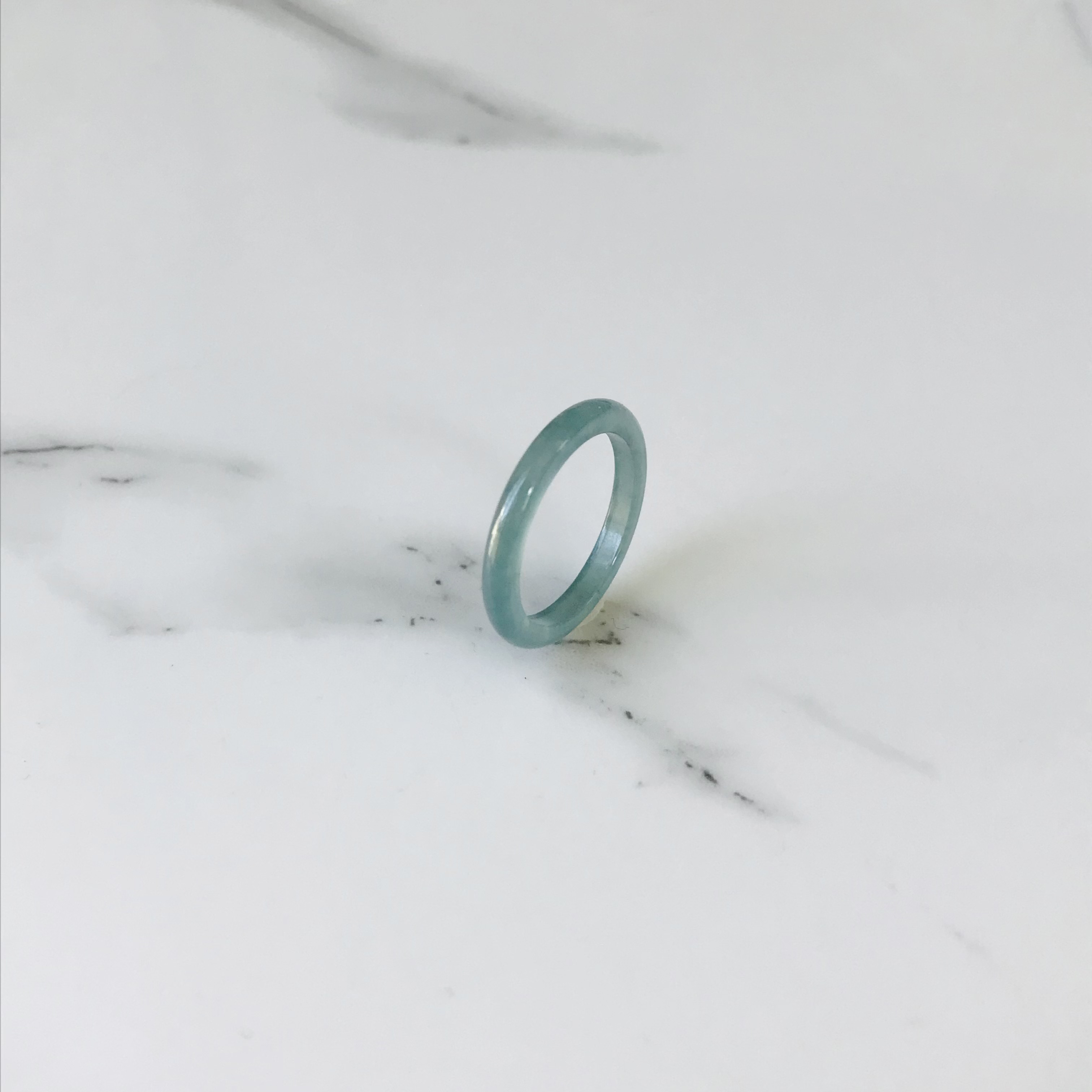 [R35-031］ ジェイド　JADE ヒスイ　本翡翠　くりぬき　リング　天然石　一点物　グアテマラ産　7.5号　指輪