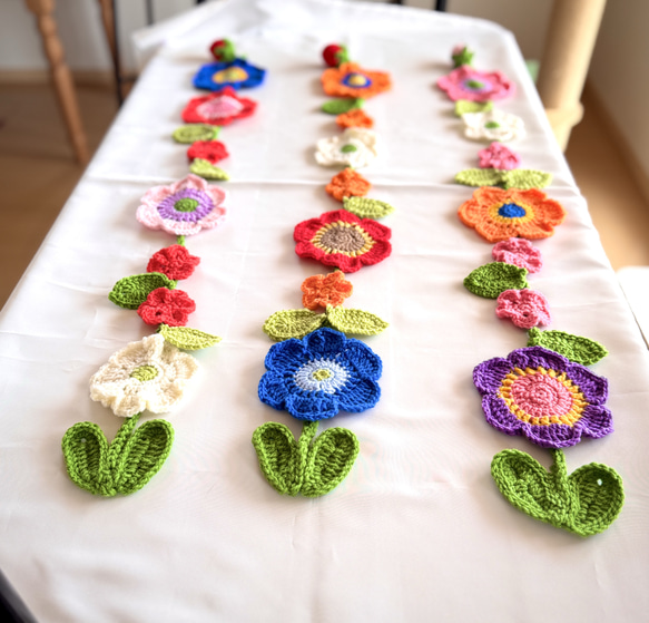 お花いっぱいガーランド 2way 吊るすとフラワーカーテン いちご付き