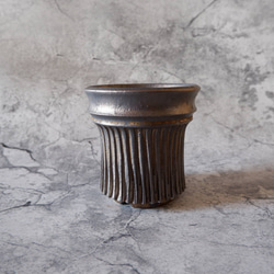 4号燻し金彩鎬鉢197　塊根植物　多肉植物　アガベ　盆栽　植木鉢　作家鉢　鉢皿　沖縄 3枚目の画像