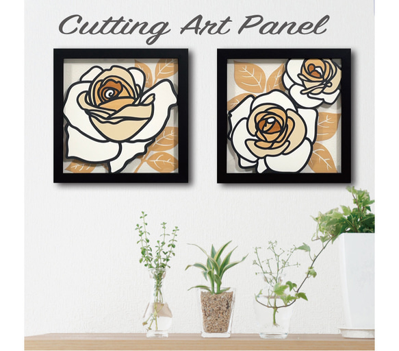 壁掛け 切り絵・レイヤーアート 【薔薇 バラ プレミアムGV 2枚組