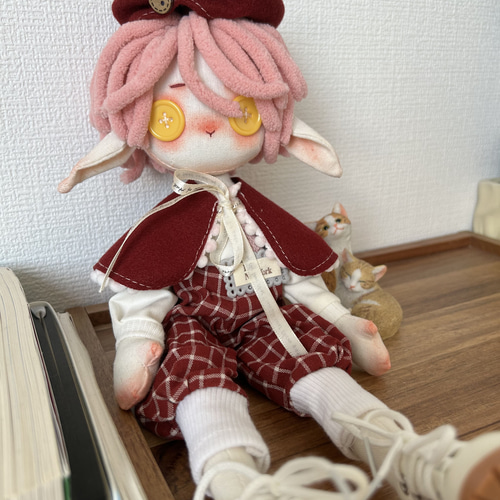 アメリカ製　ヴィンテージ　ぬいぐるみ　かわいい　赤色　チェック　うさぎ　レトロ ヴィンテージ うさぎ ぬいぐるみ リアルで可愛い赤ちゃん人形