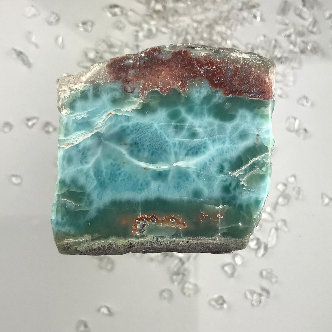 ラリマー原石　155g【送料込】　LMRG082　ドミニカ共和国の鉱山から　larimar