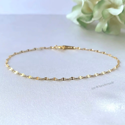 デザインカット＊ブレスレット　サージカルステンレス　アレルギー対応 メンズ ペア シンプル 重ね付け ネックレス変更可能 12枚目の画像