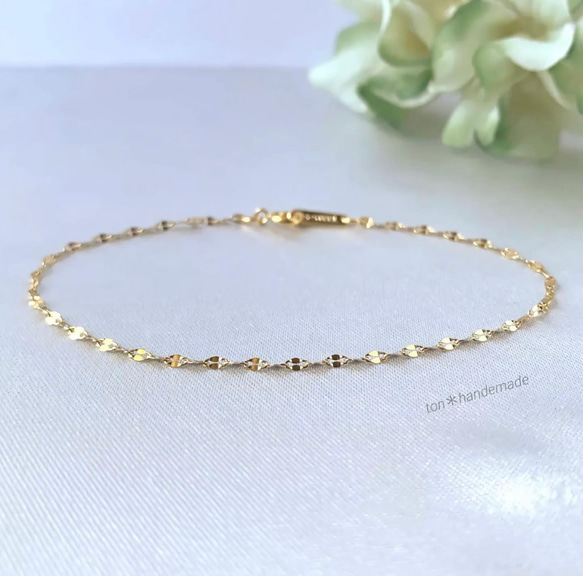 デザインカット＊ブレスレット　サージカルステンレス　アレルギー対応 メンズ ペア シンプル 重ね付け ネックレス変更可能 12枚目の画像