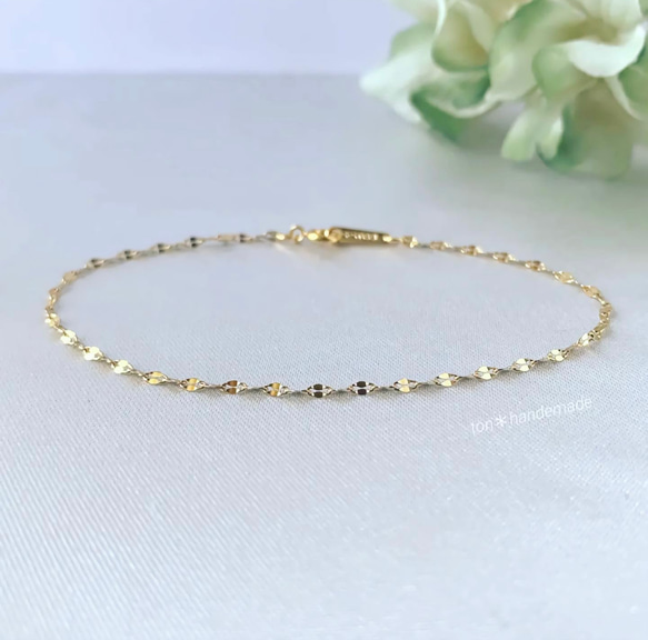 デザインカット＊ブレスレット　サージカルステンレス　アレルギー対応 メンズ ペア シンプル 重ね付け ネックレス変更可能 13枚目の画像