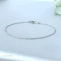 デザインカット＊ブレスレット　サージカルステンレス　アレルギー対応 メンズ ペア シンプル 重ね付け ネックレス変更可能 3枚目の画像