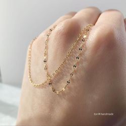 デザインカット＊ブレスレット　サージカルステンレス　アレルギー対応 メンズ ペア シンプル 重ね付け ネックレス変更可能 11枚目の画像