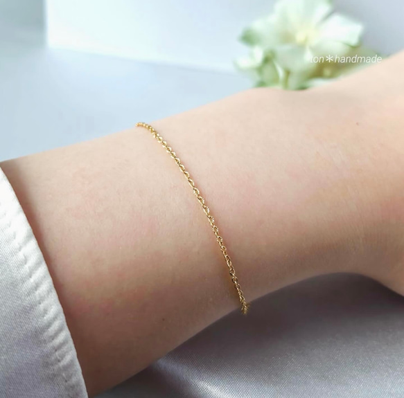 デザインカット＊ブレスレット　サージカルステンレス　アレルギー対応 メンズ ペア シンプル 重ね付け ネックレス変更可能 5枚目の画像