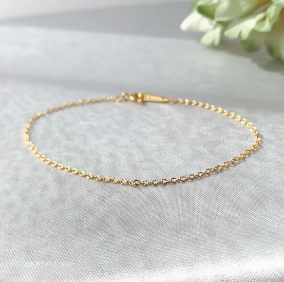 デザインカット＊ブレスレット　サージカルステンレス　アレルギー対応 メンズ ペア シンプル 重ね付け ネックレス変更可能 4枚目の画像