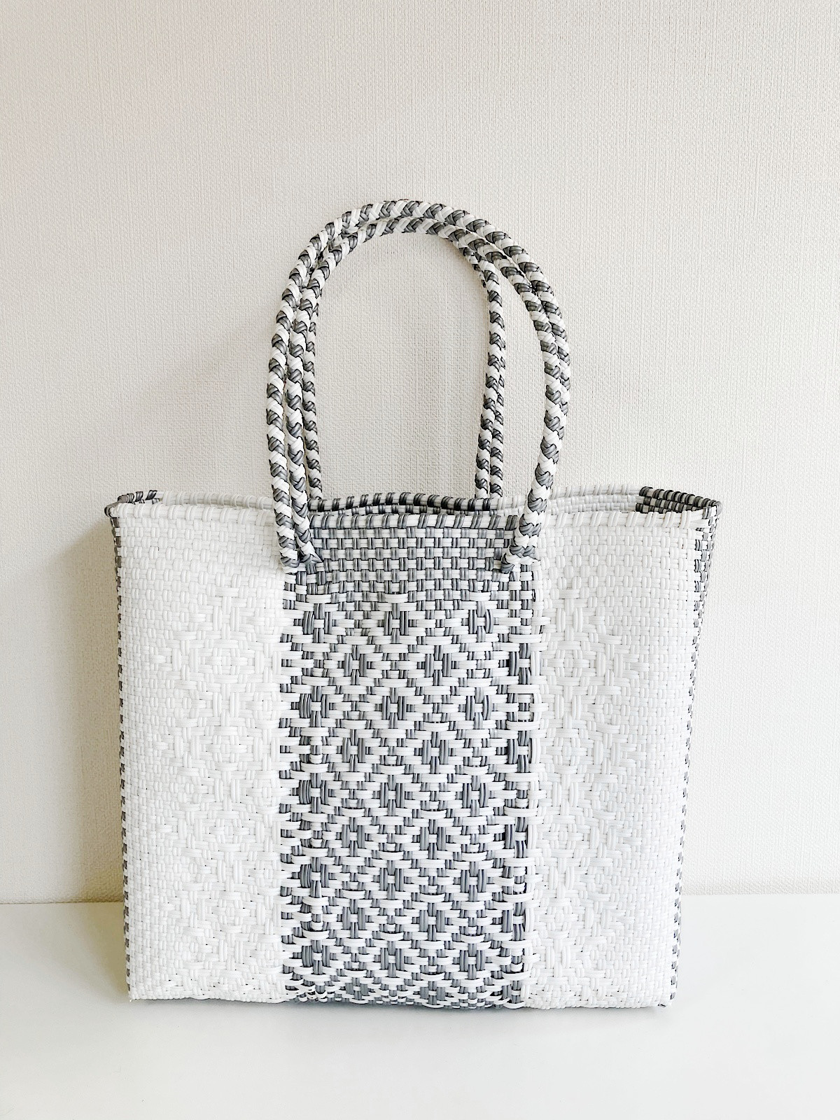 【Moonbird】メルカドバッグ M ・DIAMOND WHITE×SILVER