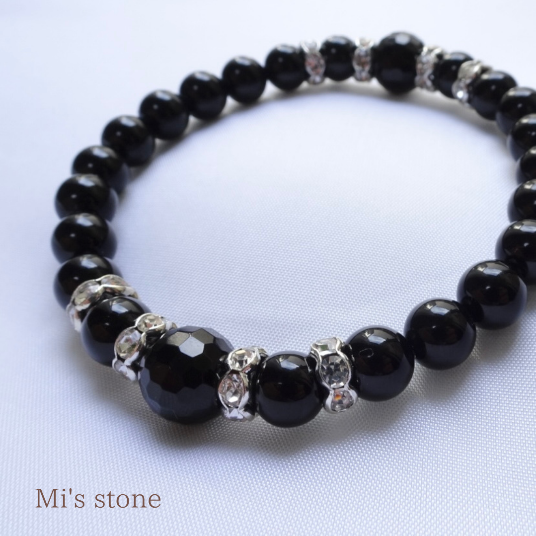 ブラックオニキスの天然石ブレスレット