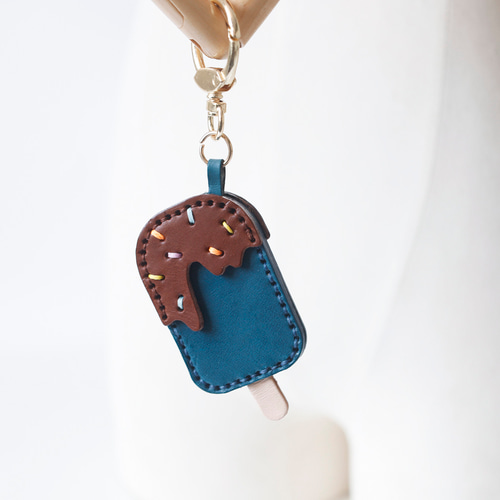 アイスキャンディー】美味しい 革のキーホルダー 本革レザーチャーム