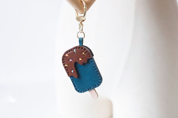 アイスキャンディー】美味しい 革のキーホルダー 本革レザーチャーム