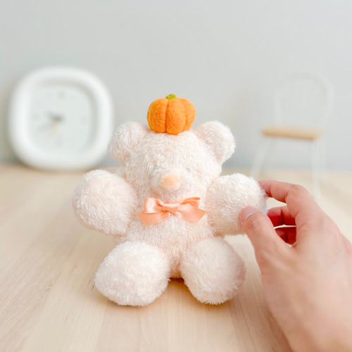 ハロウィン飾りにも｜かぼちゃくまさんのぬいぐるみ｜秋のおともだち