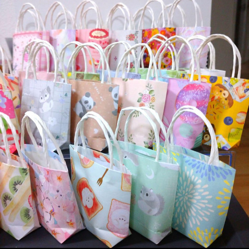 持ち手付き】30枚☆ミニ紙袋☆ラッピング袋 ギフトバッグ 平袋